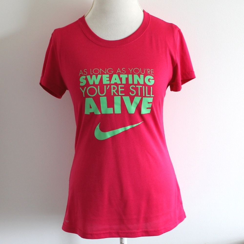 NIKE Dri Fit Tee Shirt 'Sweating you're Alive' - S